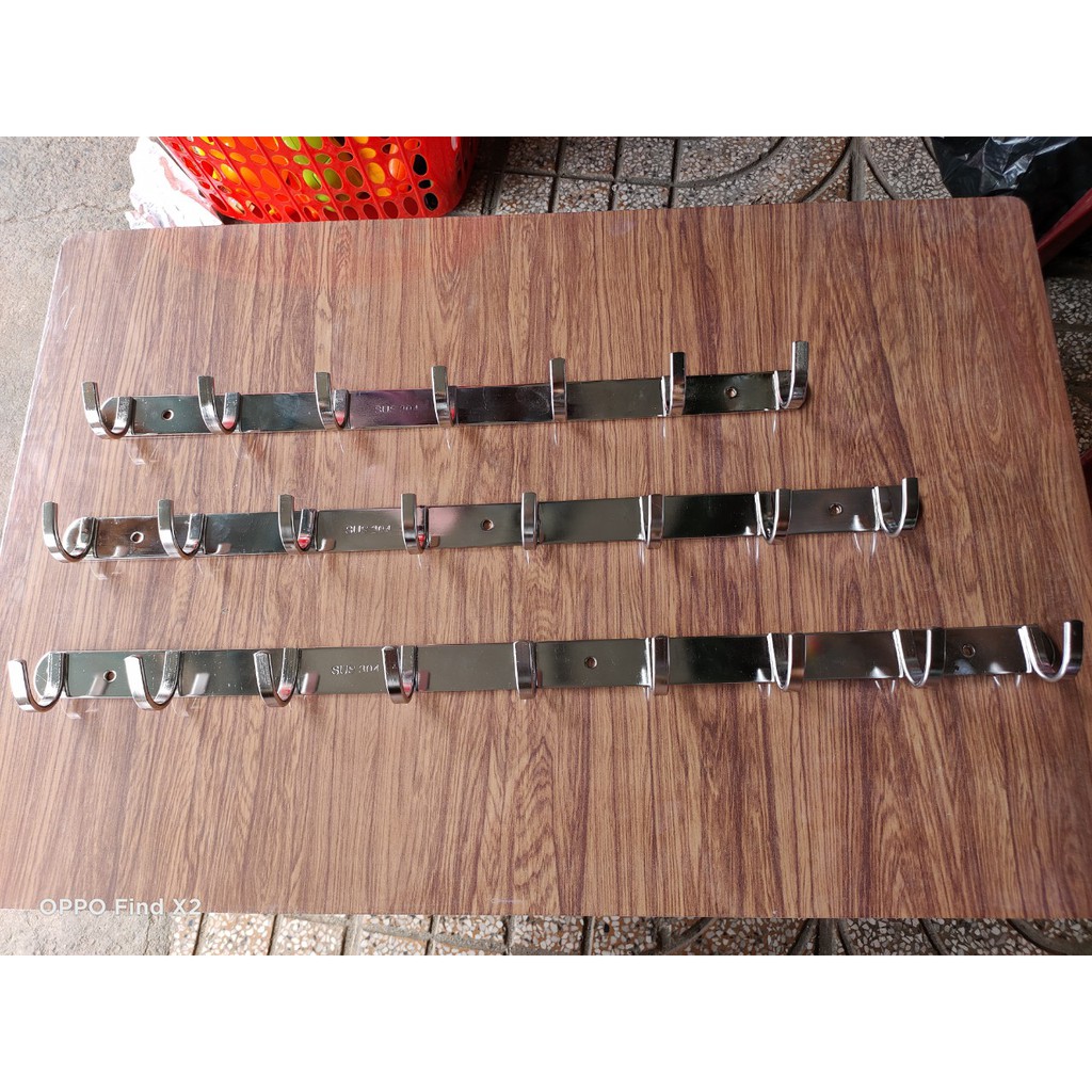 Móc treo quần áo gắn tường Inox 304 loại móc dẹp Bóng