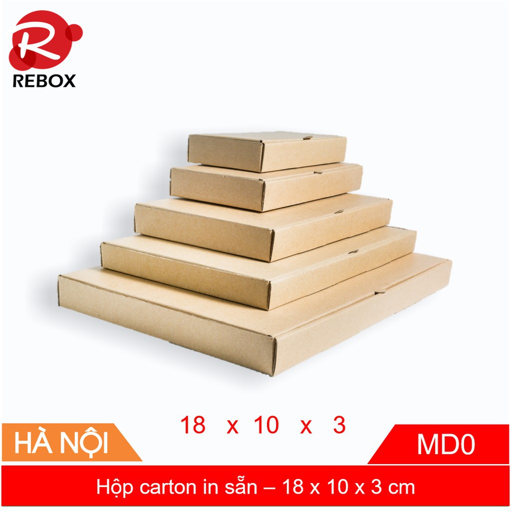 Hộp Carton 18x10x3 - 50 hộp gói hàng quần áo nắp cài giá xưởng