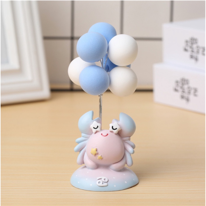 Tượng 12 cung hoàng đạo cầm bong bóng siêu xinh trưng bày decor trang trí không gian hoặc trên xe ô tô, quà tặng