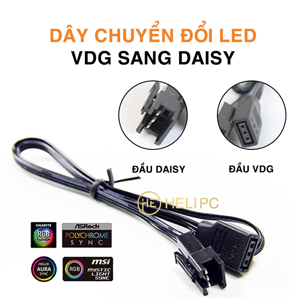 Dây cáp chuyển LED 3 Pin 5V VDG sang Daisy chain (digital RGB của Phanteks, DeepCool, MetallicGear...) main Gigabyte