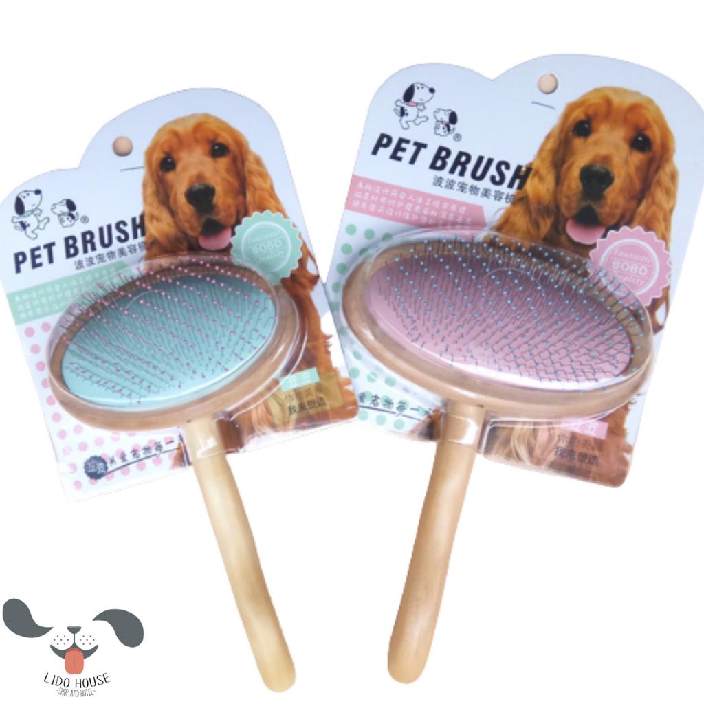 Lược chải lông thú cưng cán gỗ Pet Brush –  – Lido House Shop & Hotel