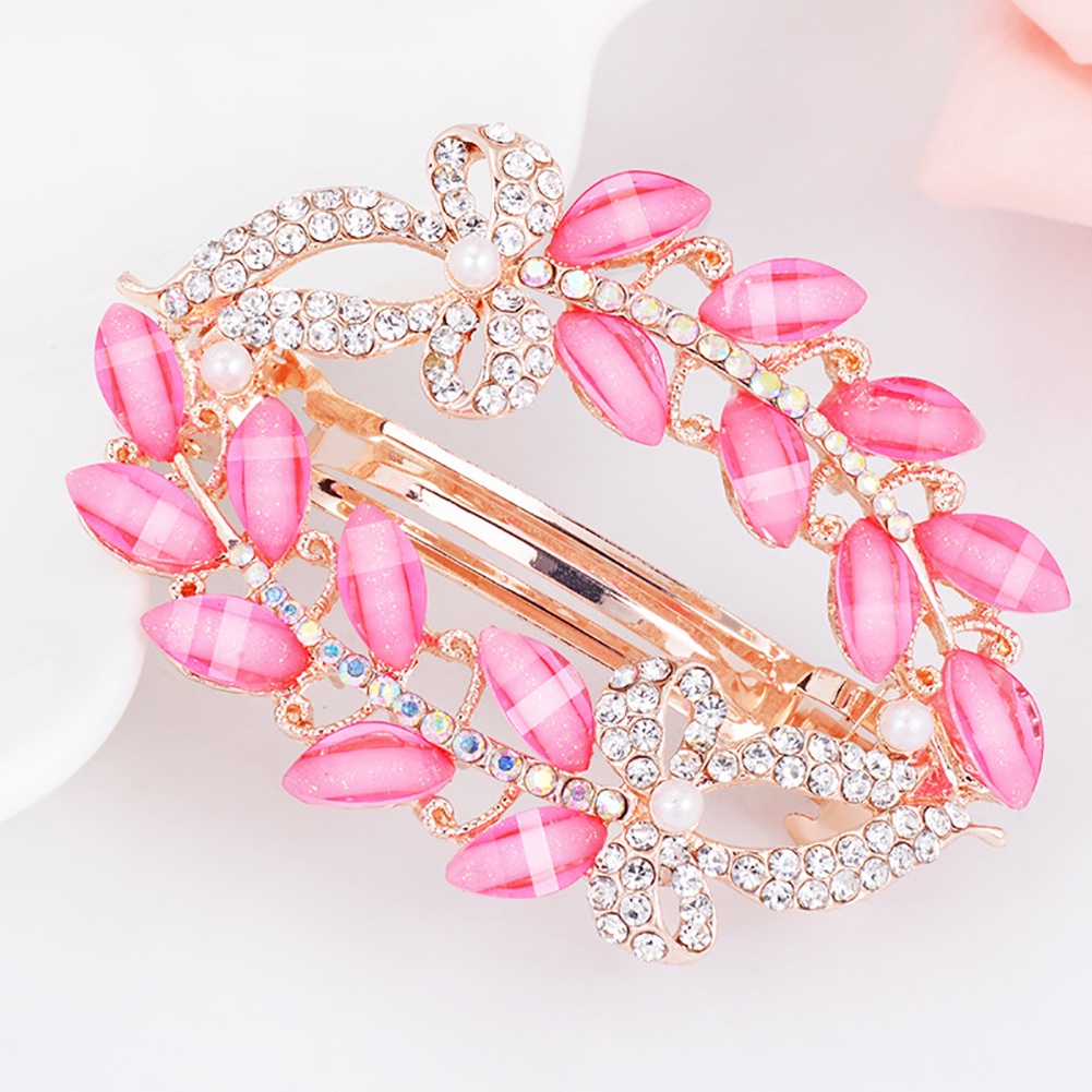 Kẹp tóc trang trí hình cánh bướm đính đá/ngọc trai thời trang cho nữ