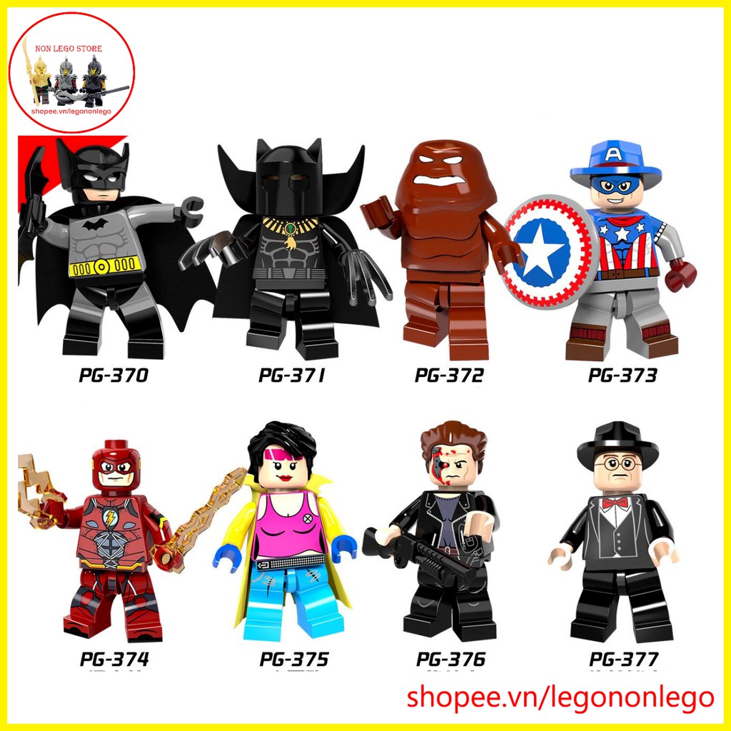 Minifigure siêu anh hùng lego Marvel và DC các nhân vật BatMan Black Panther The Flash PG8088