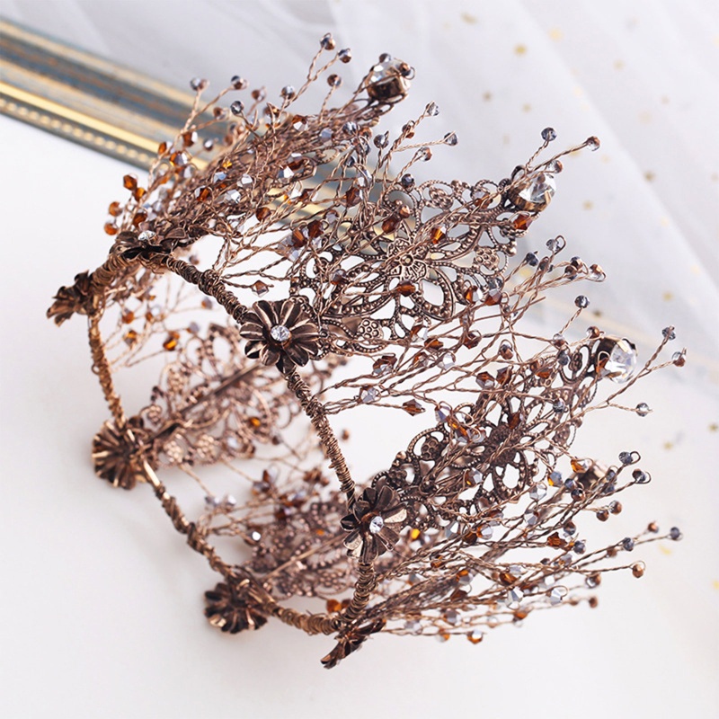 Vương Miện Công Chúa Đính Đá Pha Lê Phong Cách Baroque Cho Cô Dâu / Sinh Nhật