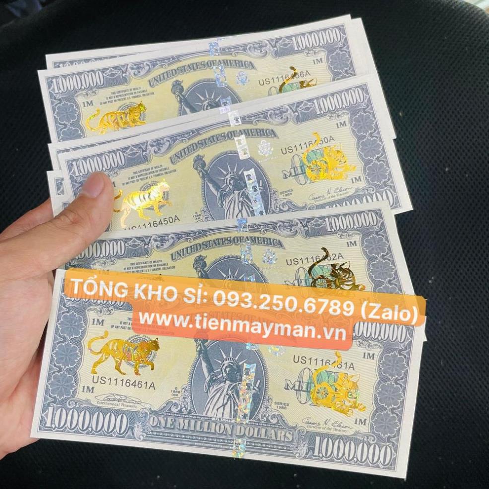 Tờ Tiền 1 Triệu Đô Hình Con Mèo - usd Kỉ Niệm Lưu Niệm, Có Bảo An
