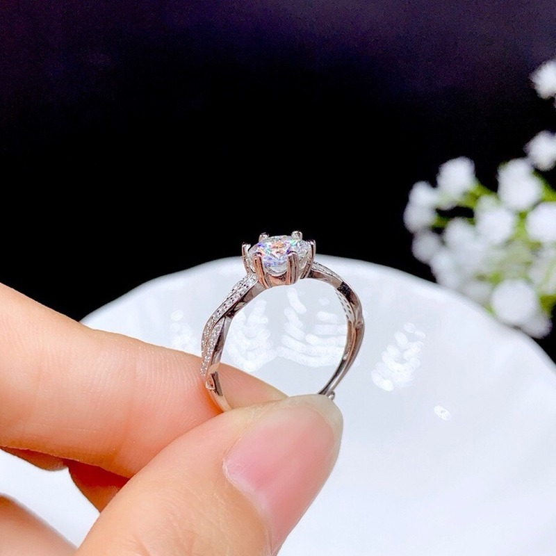 Nhẫn Đính Hôn Bằng Thép Titanium Màu Bạc Đính Đá Zircon Đơn Giản Thanh Lịch Thời Trang Hàn Quốc Dành Cho Bạn