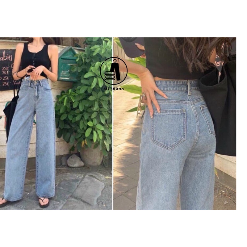 Quần jean nữ Xuông loang , Lưng Cao ,Chất dày dặn Siêu Hot Hit