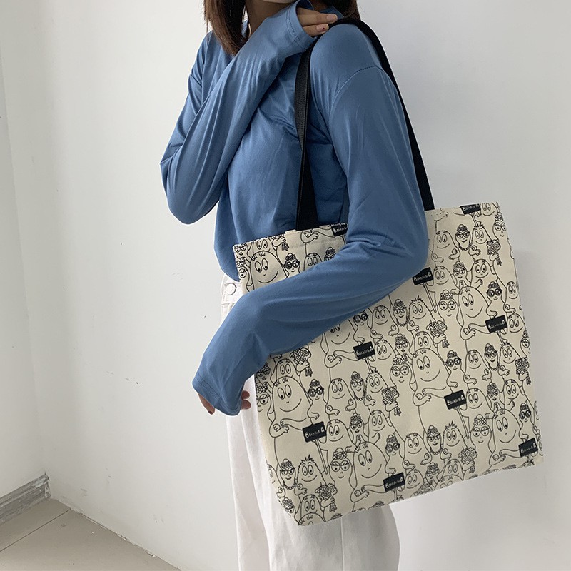 Túi xách Canvas họa tiết dễ thương hợp thời trang cho nữ