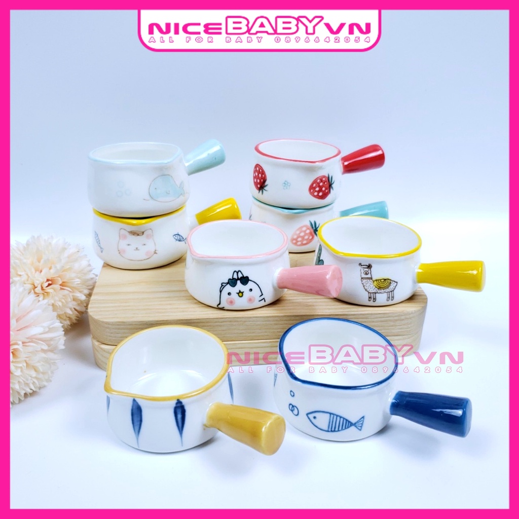 Bát Ăn Dặm Hình Gáo Gốm Sứ Dễ Thương Cho Bé NiceBabyVn
