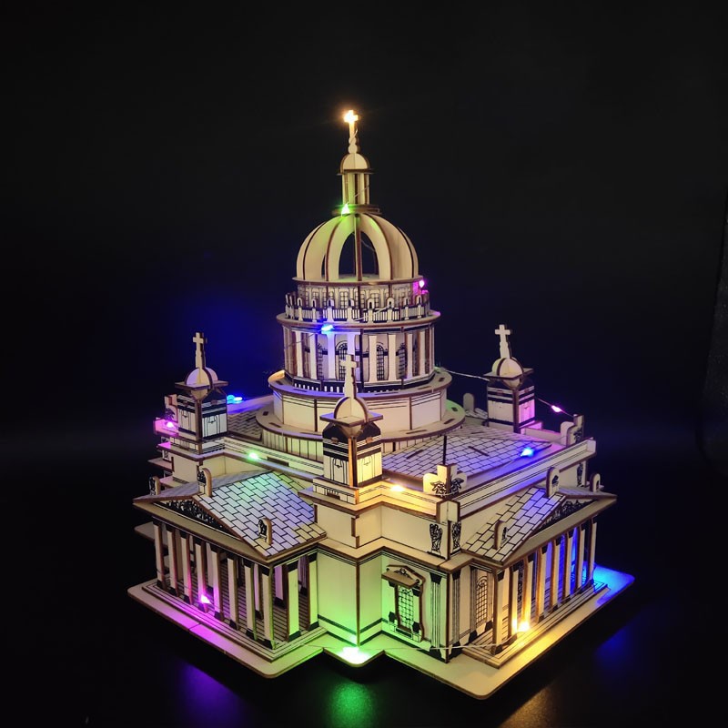 Đồ chơi lắp ráp gỗ 3D Mô hình Nhà thờ chính tòa Thánh Isaac Laser LC-GP248