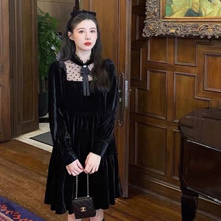 Đầm suông tay dài nhung siêu sang chảnh