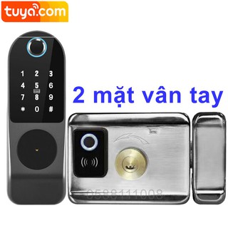 Khoá cổng thông minh 3 in 1 WIFI Tuya - Vân tay 2 mặt - Mật khẩu - Thẻ từ