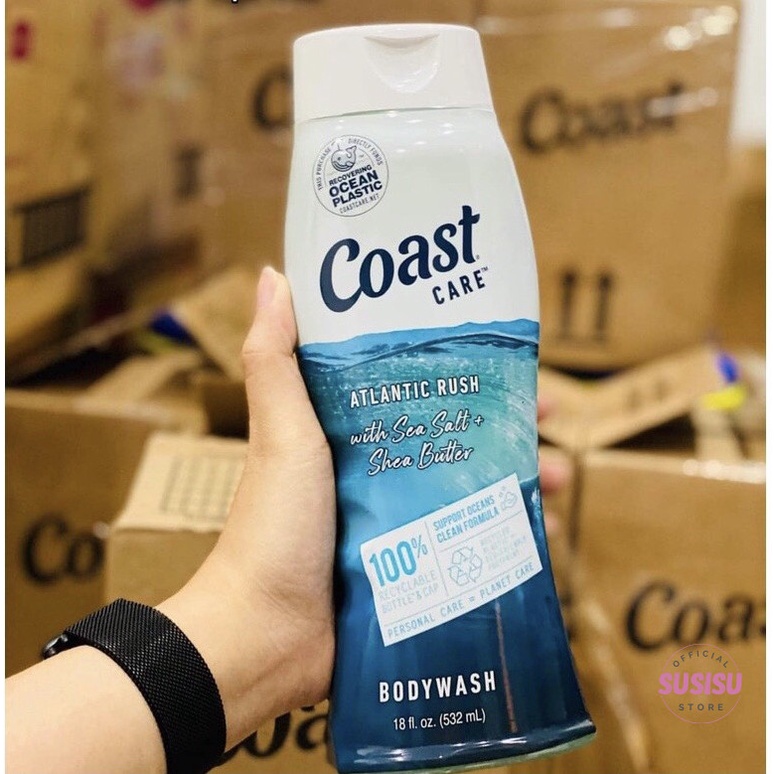 Gel tắm COAST Care Indian Sunrise / Pacific Surf | sữa tắm nam Coast 532ml Rong biển và bơ xoài,tảo lam dầu dừa