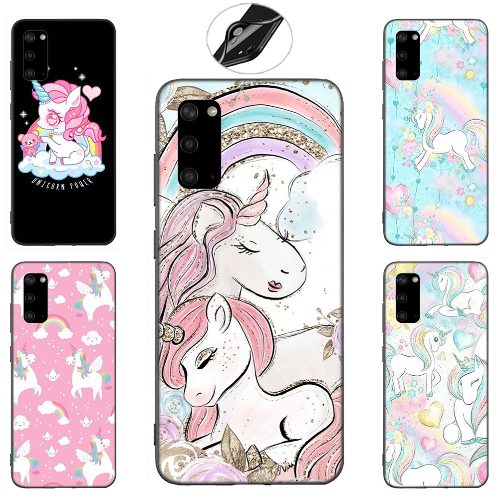 Samsung Galaxy S10 S9 S8 Plus S6 S7 Edge S10+ S9+ S8+ Casing Soft Case 52LU flower Unicorn mobile phone case