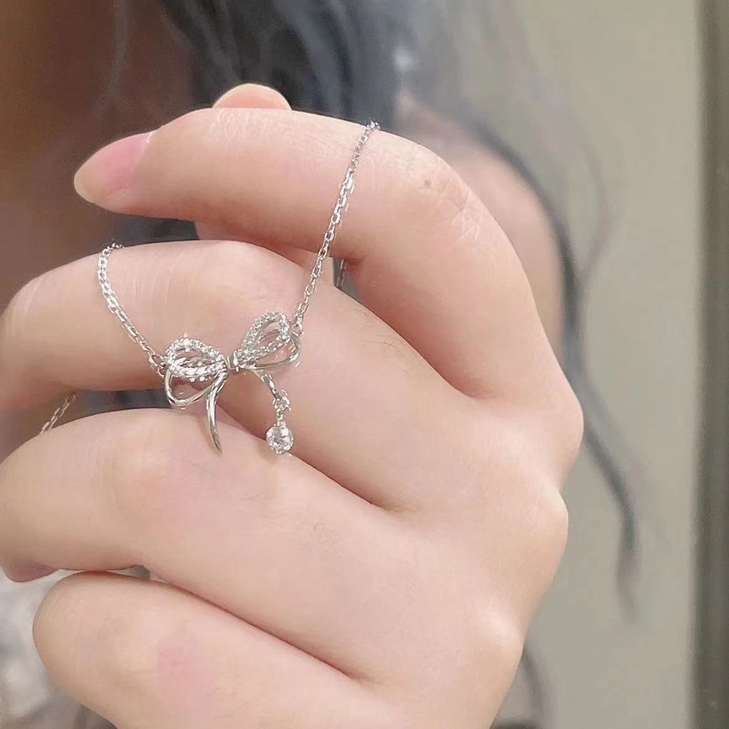 Vòng cổ nữ sợi mảnh thanh lịch phong cách dế thương xinh xắn hình nơ V154