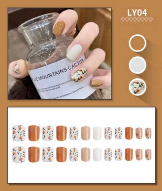 Set 24 móng giả mã LY04,08,29,82 nhiều kích cỡ phù hợp với mọi loại móng