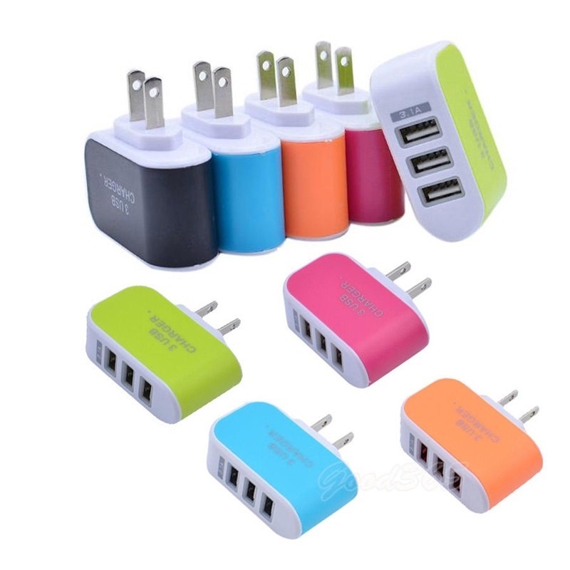 Củ sạc 3 cổng USB đi du lịch đa năng cho điện thoại di động