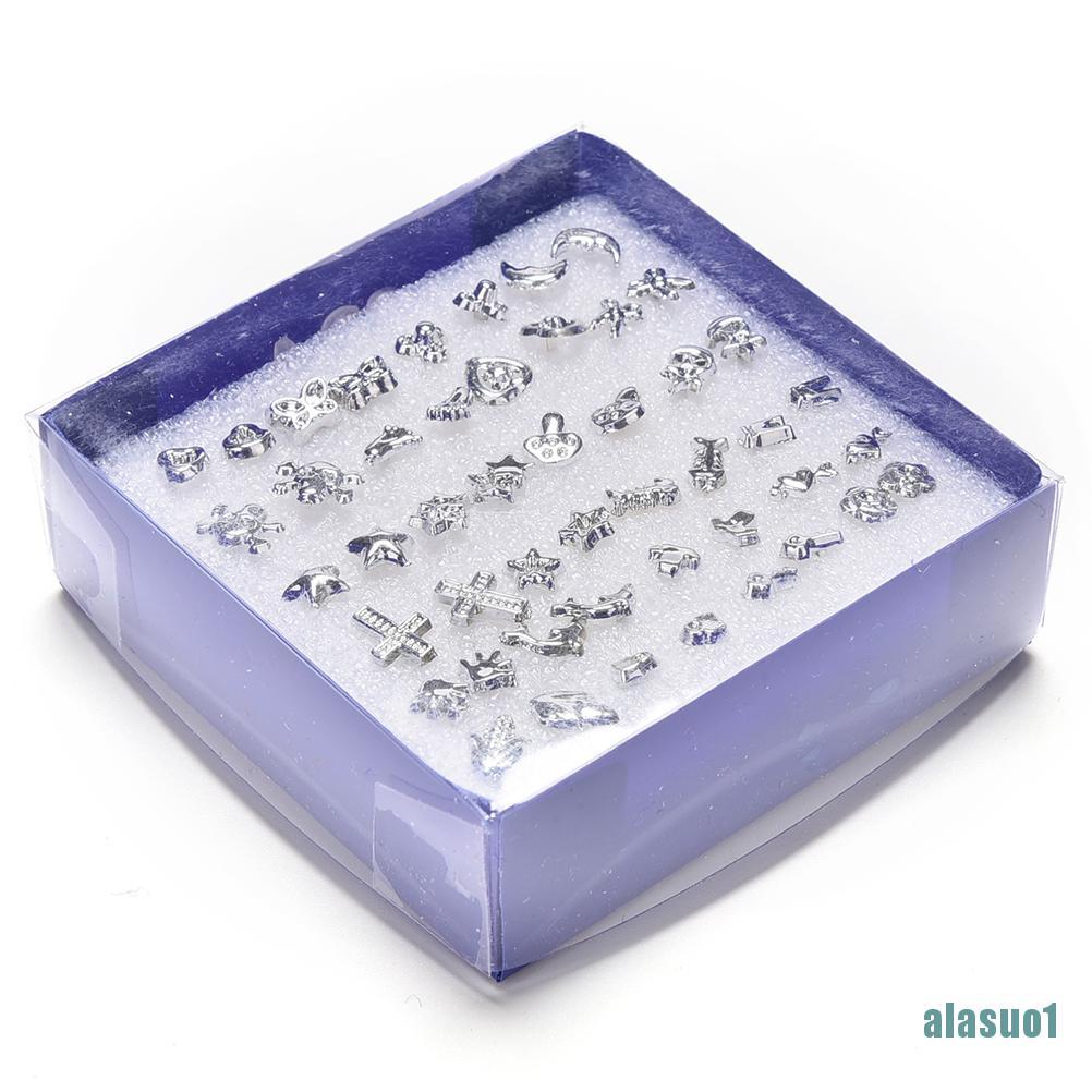 Bộ 24 Đôi Bông Tai Nhựa Mạ Bạc Thời Trang