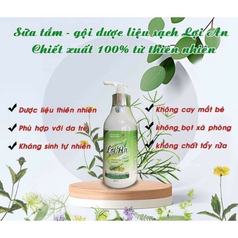 Sữa tắm gội thảo dược Lợi An dành cho trẻ từ sơ sinh chai 100ml
