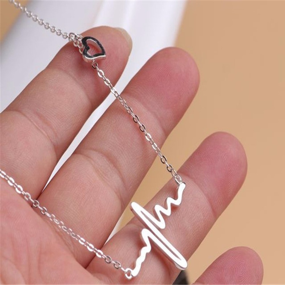 Dây Chuyền Hợp Kim Mặt Hình Nhịp Tim Xinh Xắn Cho Nữ