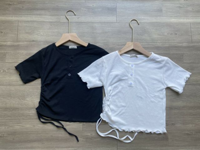 Áo Croptop rút bên Đính Nút A3-RR