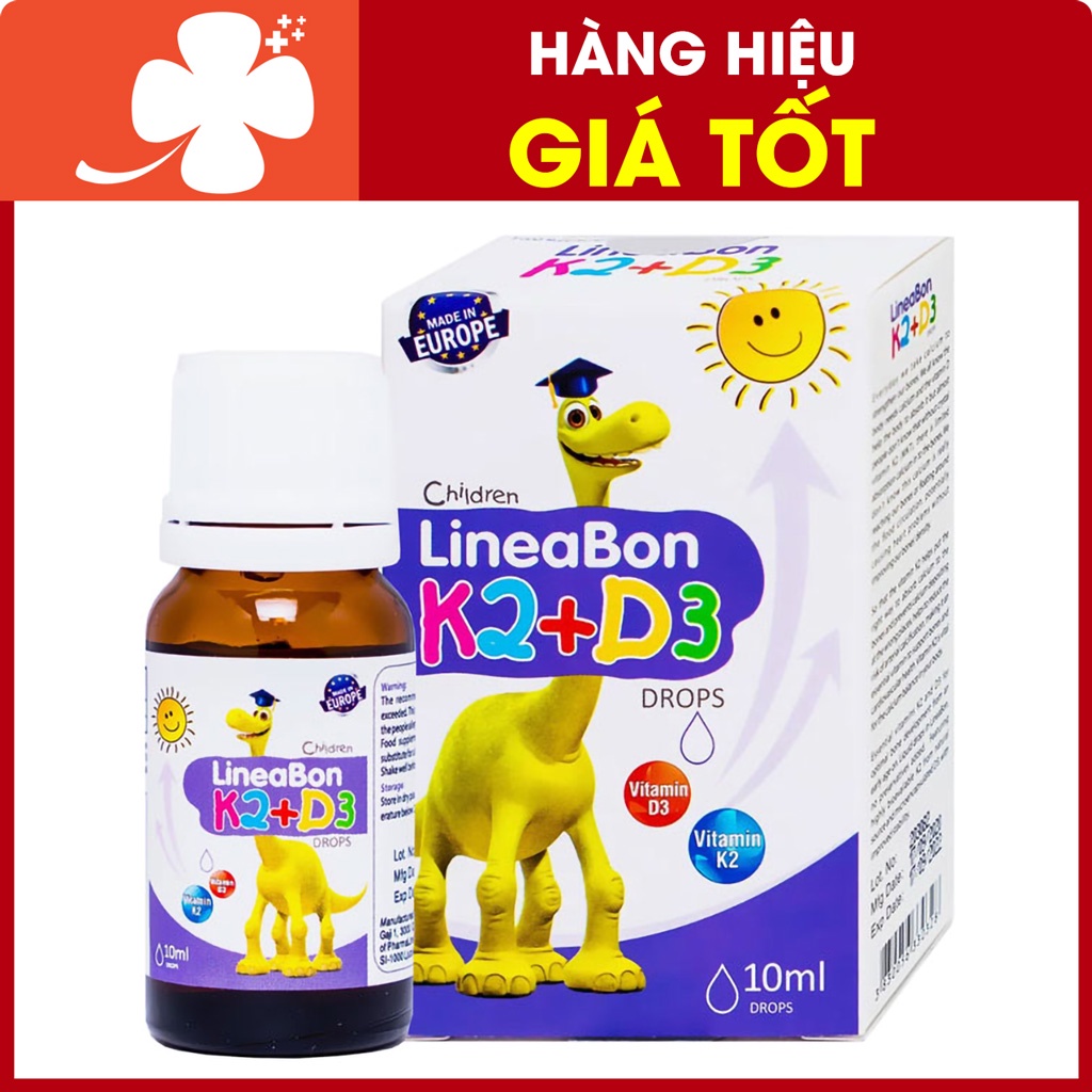 LineaBon K2+D3 - Hỗ trợ giúp hấp thu Canxi, giảm vặn mình, tăng cường phát triển chiều cao (10ml)