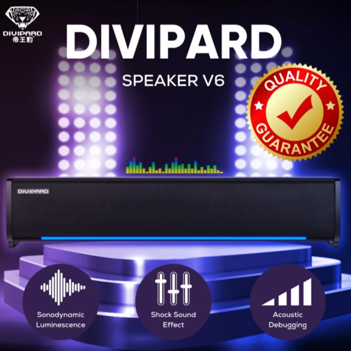 Loa Vi Tính Soundbar DIVIPARD V6 Loa Led , Âm Thanh Sống Động, Bass cực đỉnh , Bảo hảnh 6 tháng