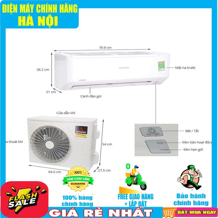 Điều hòa Mitsubishi heavy 9000 Inverter 1 chiều R32 SRK/SRC10YXP-W5