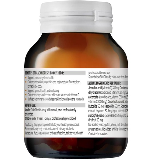 [Hàng ÚC] Blackmores Bio C 1000 MG Viên uống bổ sung C 1000mg tăng đề khánh miễn dịch trắng sáng da