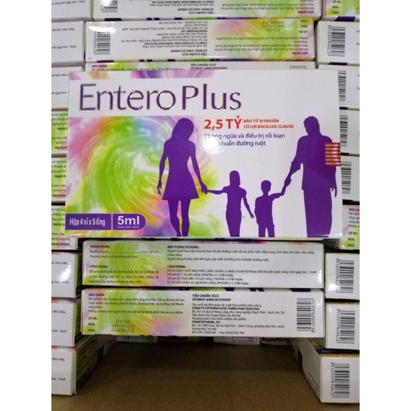 Men vi sinh Entero Plus cân bằng hệ vi sinh đường ruột - Hộp 20 ống