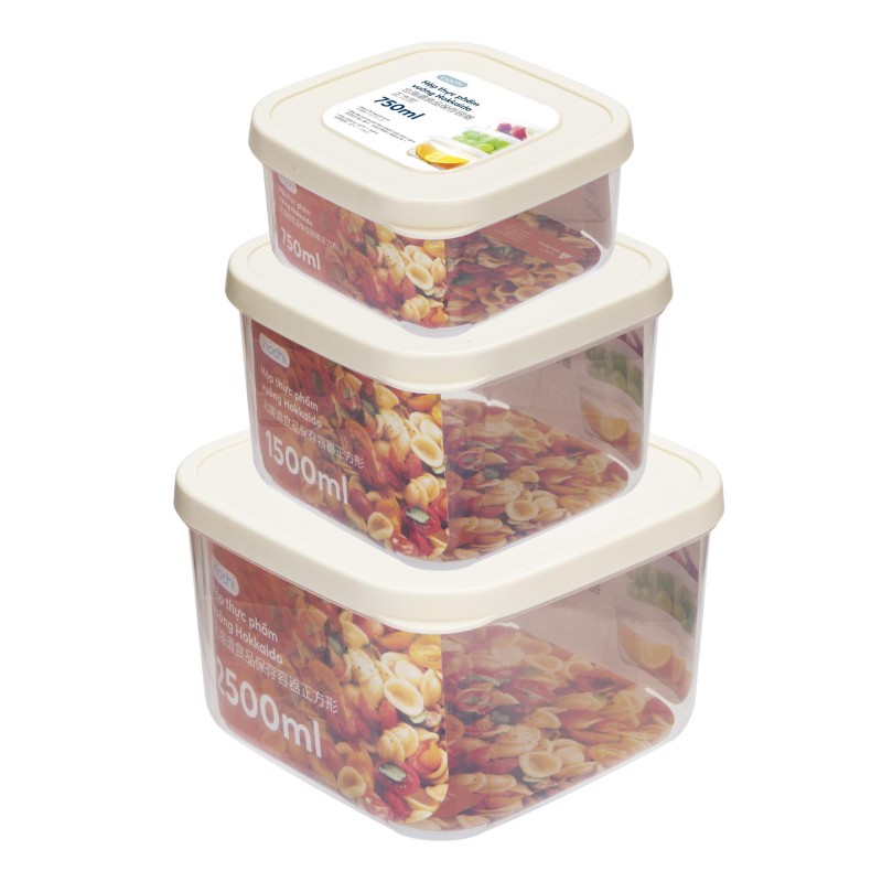 Hộp nhựa vuông đựng thực phẩm Inochi cao cấp ,hộp bảo quản đồ ăn tủ lạnh an toàn sức khỏe