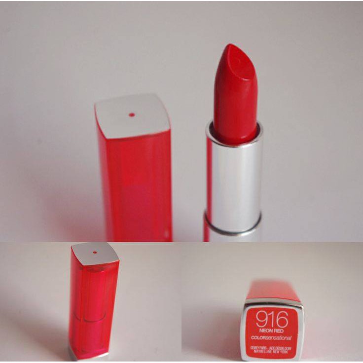 Son Maybelline Màu 916 Neon Red màu đỏ tươi