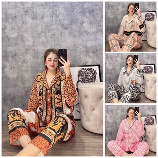 Bộ bigsize pijama sau sinh lụa xước cao cấp cực kỳ đẹp sang 60-90kg