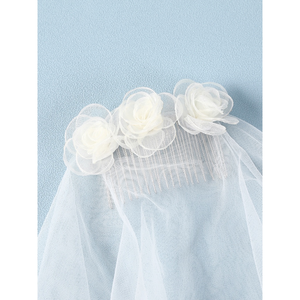 Lược Cài Tóc Cô Dâu Đính Hoa Và Ngọc Trai Sang Trọng