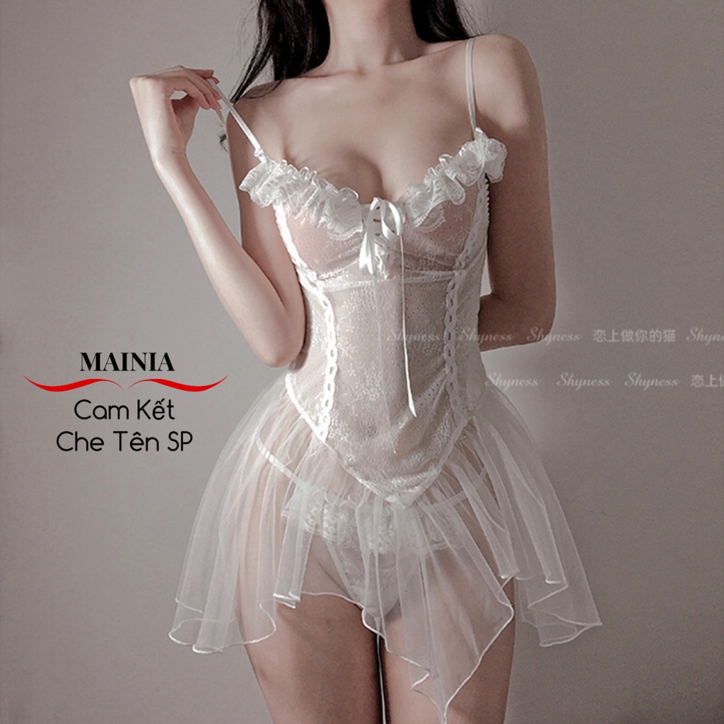 Đầm Ngủ Váy Ngủ Ren Xuyên Thấu Phong Cách Tiểu Thư Xinh Xắn Dễ Thương Mainia Shop
