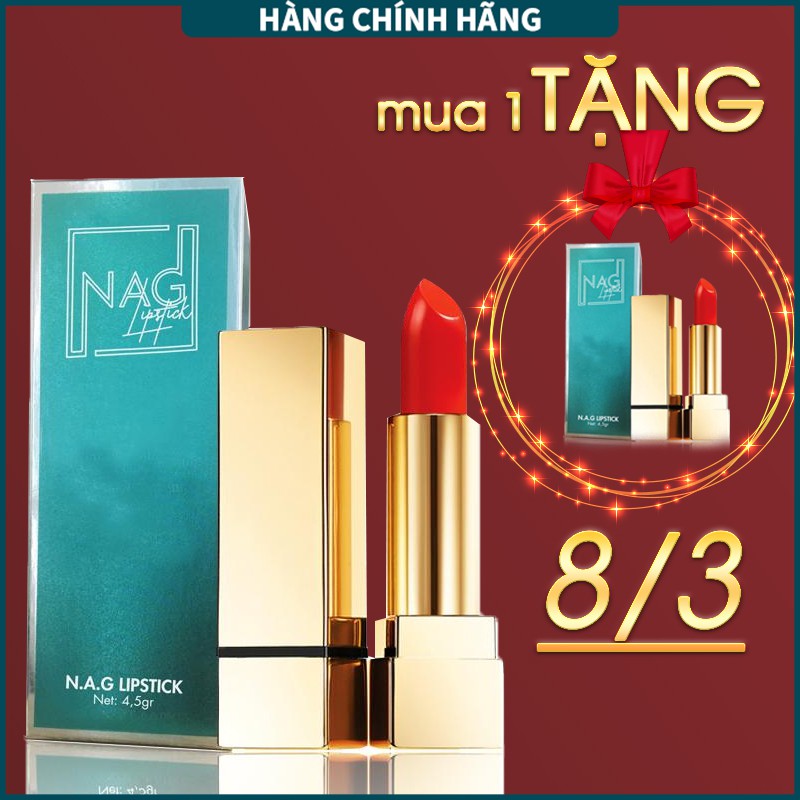 Son lì NAG Lipstick hai màu đỏ cam, đỏ ruby sang trọng cho đôi môi mềm, quyến rũ - N.A.G Beauty