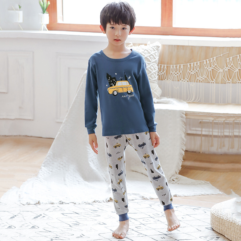 Bộ Đồ Ngủ Pijama Dài Tay Họa Tiết Dễ Thương Cho Bé Trai 3 Tuổi