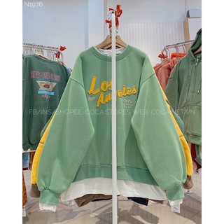 [N1976]🧵 Áo SWEATER nỉ bông phối vạt LOS (Có sẵn/ảnh thật)