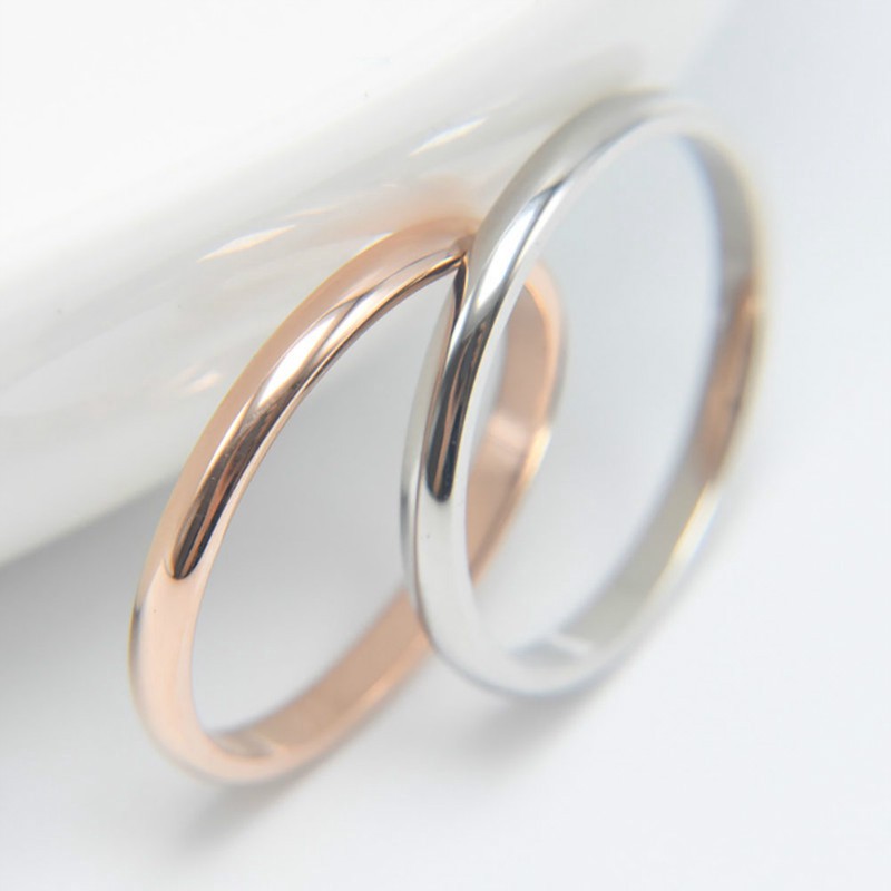 Nhẫn Skute bằng thép titanium kiểu dáng đơn giản thanh lịch cho cặp đôi