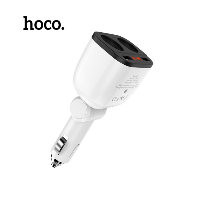 Bộ chia tẩu sạc ô tô nhãn hiệu Hoco Z28, dòng ra 2.4A, công suất 80W - Hàng chính hãng