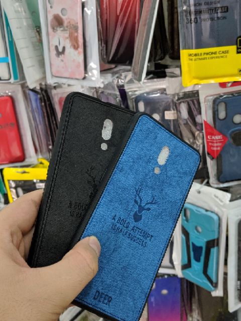Ốp lưng Oppo Reno chống sốc vải mềm đầu hươu cao cấp