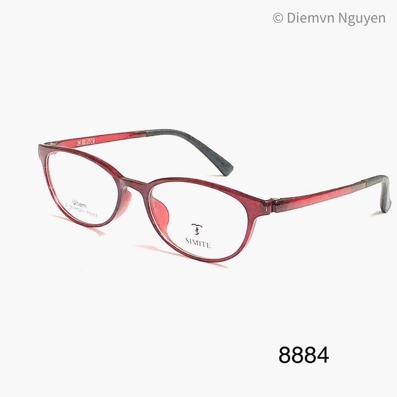 Gọng kính cận Ultem 8884 cho nữ, Form kính bầu tròn, dáng mắt nhỏ, chất Ultem siêu nhẹ