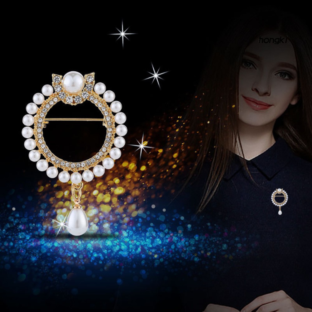 Trâm Cài Áo Đính Đá Nhân Tạo Và Ngọc Trai Mô Phỏng Thời Trang Cho Nữ