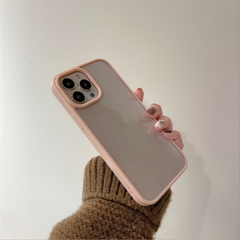 Ốp điện thoại màu trơn chống ố vàng cho compatible for iPhone 13 Pro Max/11 12 Pro Max/12 Mini/12 Pro/6/6S/7G/8G/7 8Plus/X/Xs/Xsmax/Xr