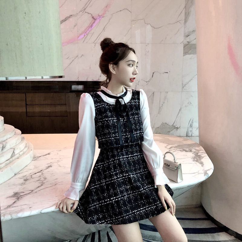 Set đầm dạ tay bồng