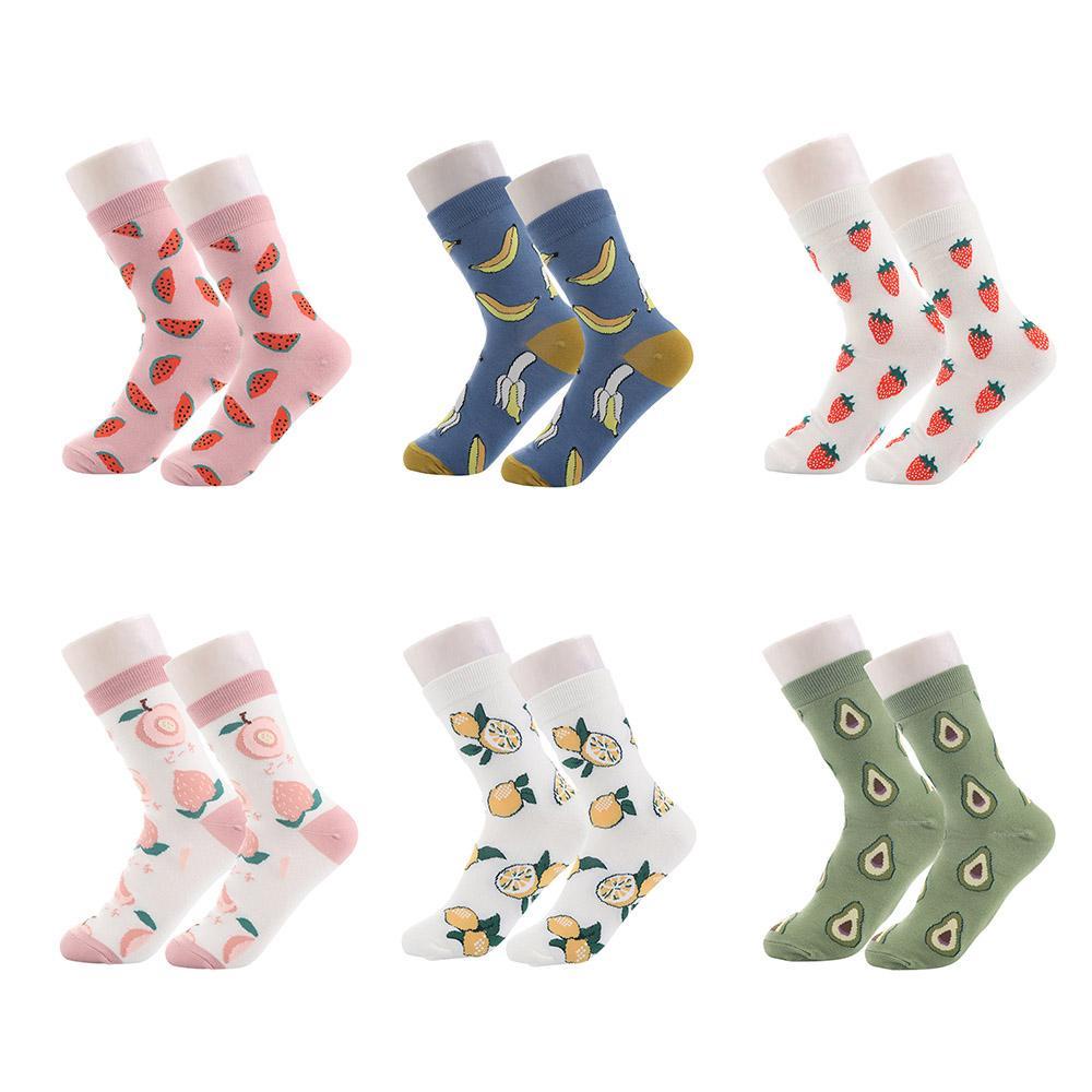 UPSTOPVN Tất VảI Cotton In HìNh Quả Dâu / Chanh Dễ Thương