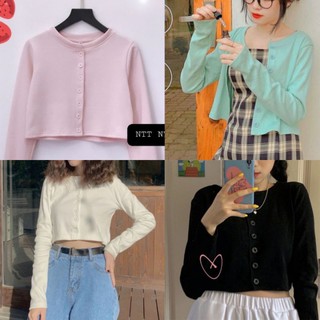 Áo Khoác Thun 💕𝑭𝑹𝑬𝑬𝑺𝑯𝑰𝑷💕 Croptop Dài Tay, Gía Rẻ, Dày Dặn