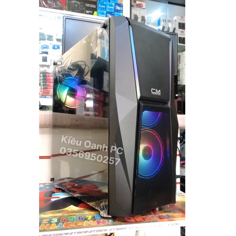 Vỏ Case máy tính XIGMATEK TRIPLE X  mặt kính cường lực  - PREMIUM ATX, RGB STRIP sẵn dải led mặt trước