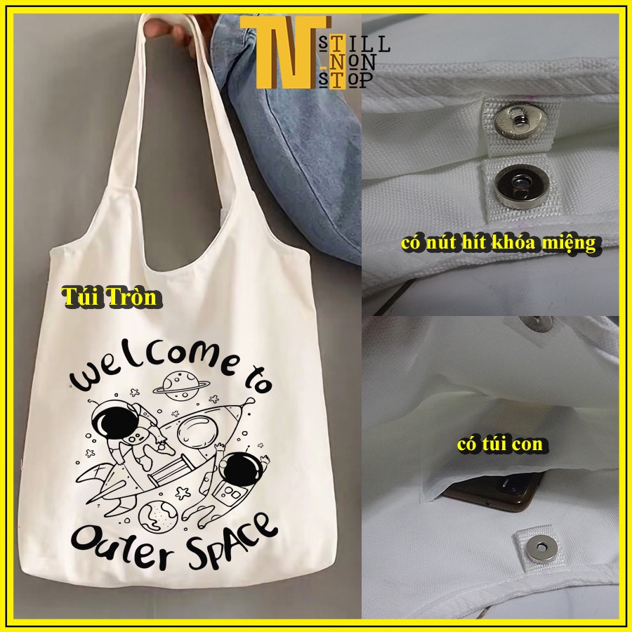 Túi tote đeo vai đeo chéo túi vải canvas giá rẻ đẹp đi học ULZZANG XUONGMAITNT N12