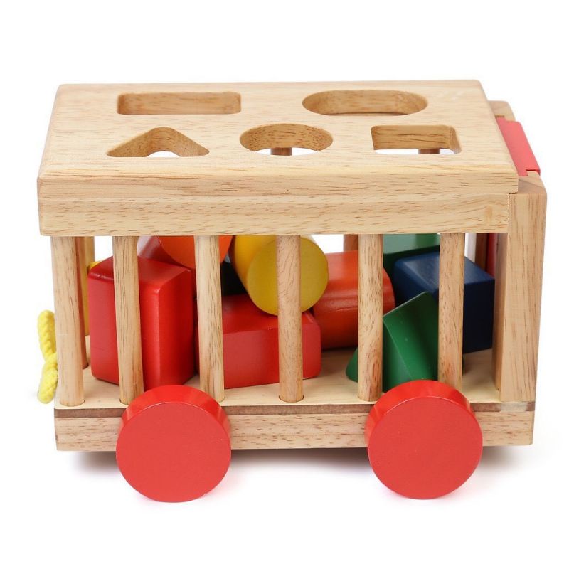 Xe Cũi Thả Hình Khối Gỗ Montessori - Giúp Bé Phát Triển Tư Duy Hình Khối, Màu Sắc